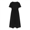 thumbnail image 7 of Spazoro Little and Big Girls A-line Dresses, Comfortable Short Sleeve Solid Color Round Neck Casual Dresses for Girls Black Size 11-12T, 7 of 7