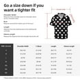 thumbnail image 5 of Balery Black and White Polka Dot Camisa Casual de Manga Corta con Botones para Hombre, Texturizada, Estilo Cubano, para Playa, Verano-Medium, 5 of 5