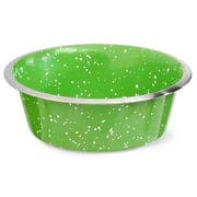 Vibrant Life Splatter Stainless Steel Dog Bowl, 60 oz, Green