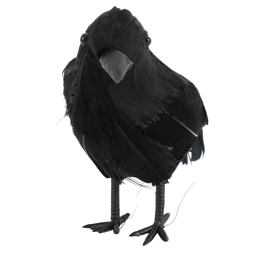 Everso Artificial Realistic Woodland Black Crows Birds for Garden Home