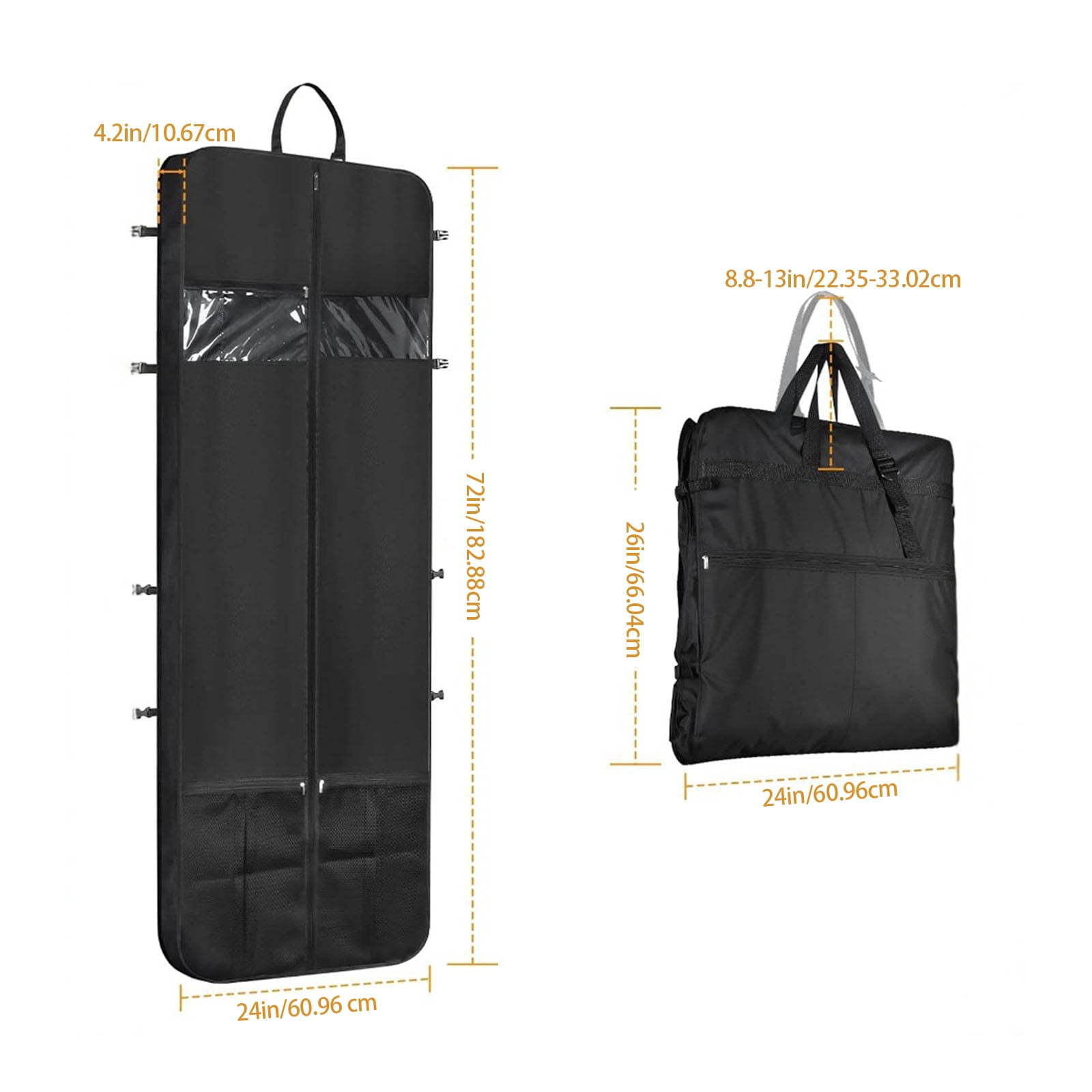 72Inch Wedding Dress Bag Thick Oxford Fabric Dustproof Garment Storage Foldable Space Saving Home Organizers