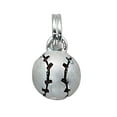 thumbnail image 1 of Sterling Silver 16" .8mm Box Chain 3D Enameled White Baseball Pendant Necklace, 1 of 2