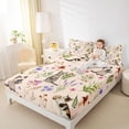 thumbnail image 3 of jejeloiu Wildflower Kitten Cat Full Size Sheets For Girls,Woodland Animal Print Bed Sheets For Girl,4 Pieces, 3 of 6