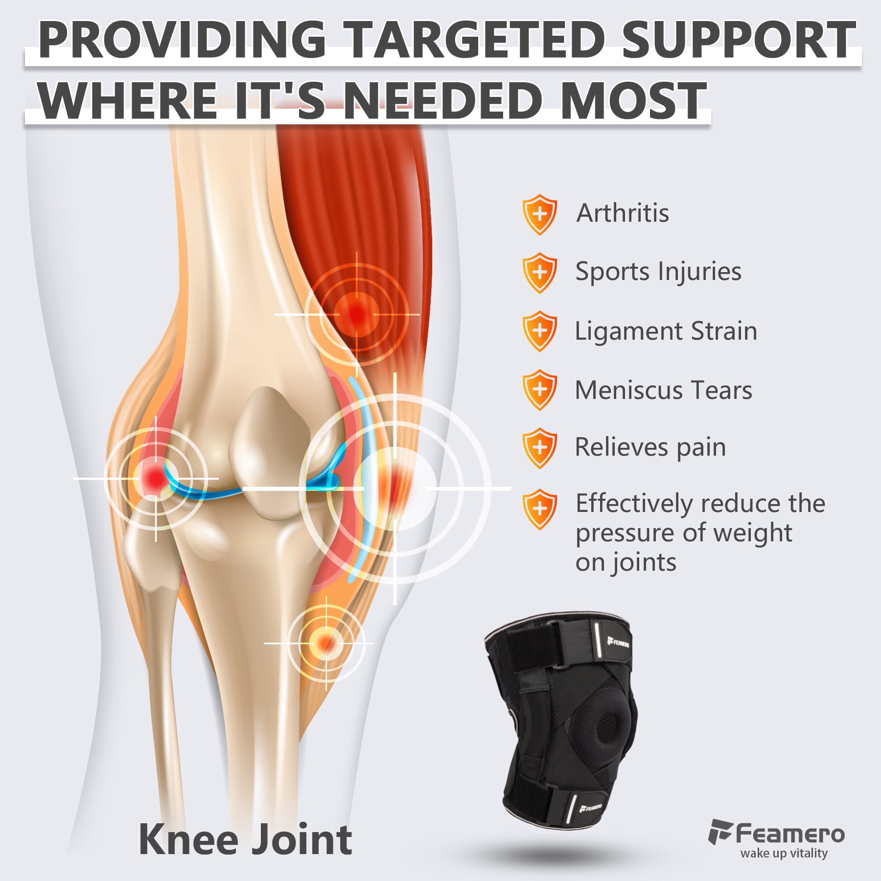 Plus Size Hinges Knee Brace for Knee Pain, with Hinges & Cross Compression Straps for Meniscus Tear, Arthritis, Joint Support, Adjustable for Men & Women, Obese People–XL/2XL