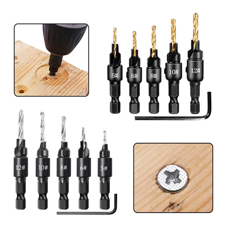 Cork drill claw barrel cork drill bit combination tool titanium plated hexagonal handle woodworking countersink drill bit set