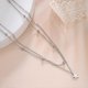 thumbnail image 5 of KKjoy Star Pendant Necklace for Women Silver Color Stainless Steel Beads Double Chain Collars Minimalist Jewelry Accessories New, 5 of 5