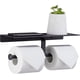 thumbnail image 1 of Portarrollos de papel higiénico de doble rollo de aluminio inoxidable, soporte para teléfono de baño, adhesivo sin perforaciones o fijación con tornillos para baño (negro mate), 1 of 5