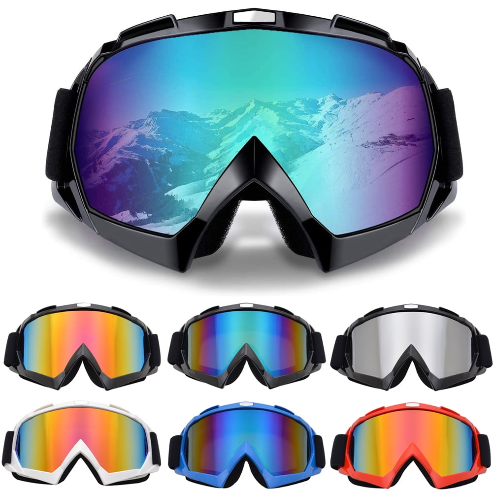 Colorful Lens Snowboard Goggles Eyewear Motorcycle Motocross Off-Road Glasses 