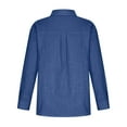 thumbnail image 7 of Wenyuyu Womens Tops Womens Cotton Linen Button Down Shirt Casual Long Sleeve Solid Color Shirts Loose Work Tops with Pockets, 7 of 7