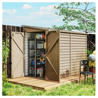 Suncast 7' x 4' Carlisle Resin Outdoor Storage Shed, Vanilla