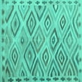 thumbnail image 1 of Ahgly Company Indoor Square Southwestern Turquoise Blue Country Area Rugs, 6' Square, 1 of 4