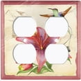 thumbnail image 3 of Metal Light Switch Plate Cover Antique Floral Hummingbird Home Sketch Red FLW102, 3 of 13