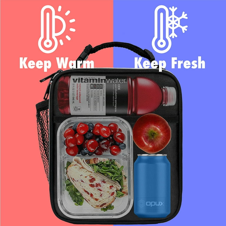 Lunch Box for Men Women, Insulated Reusable Portable Lunchbox - Adults  Small Lunch Bag for Office Work(Black)