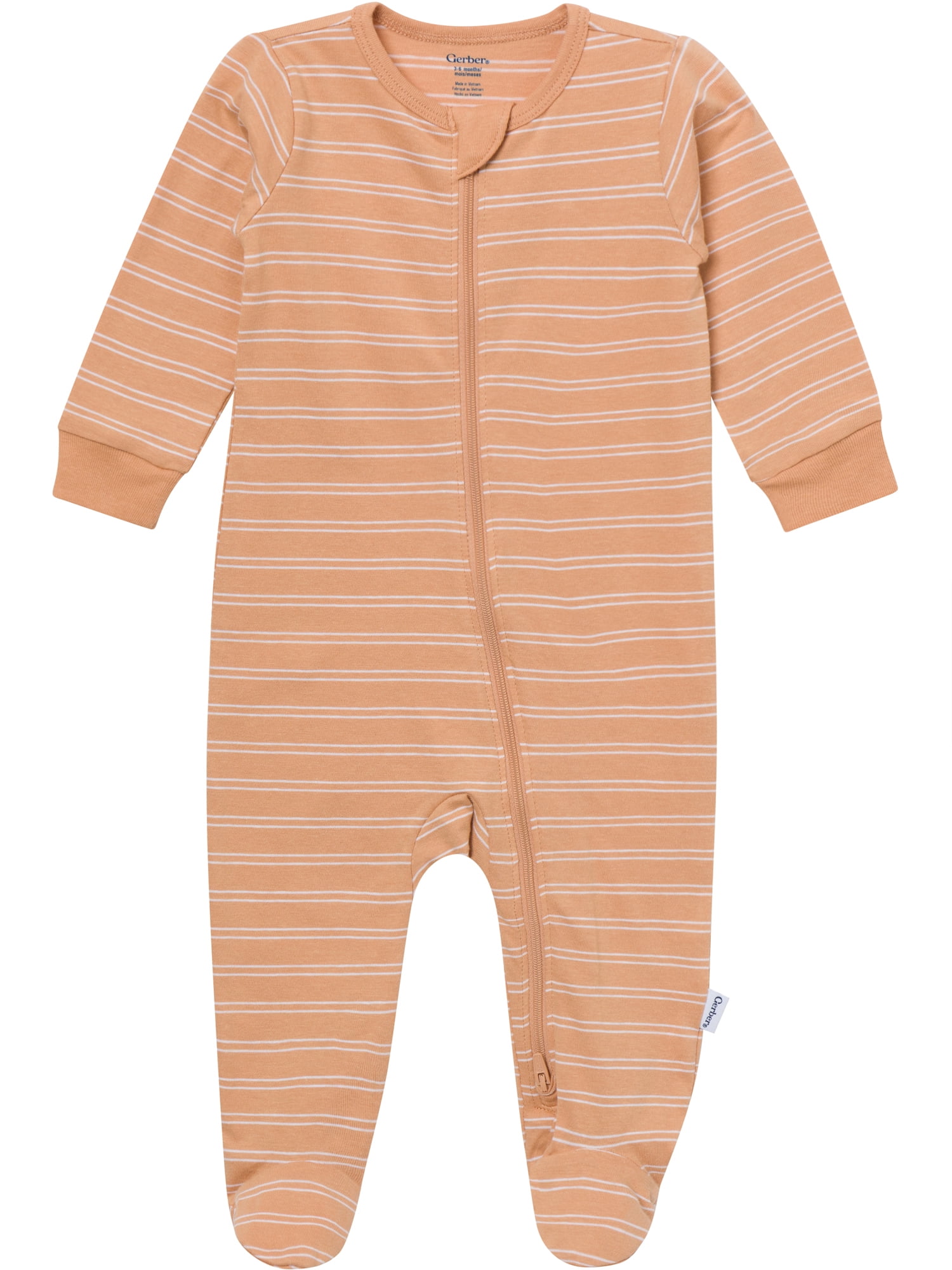 Gerber Baby Neutral Sleep N´ Play 2-Way Zipper Footed Pajamas, 4-Pack, Sizes, Newborn - 6/9 Months