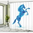 thumbnail image 5 of Ambesonne Animal Shower Curtain, Gallop Animal Theme Motif, 69"Wx70"L, Dark Blue and White, 5 of 5