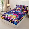thumbnail image 2 of Homewish Gamer Zipper Full Size Comforter Sets with Fitted Sheet and 2 Pillowcases For Kids Boys,Watercolor Teens Gamepad Zipper Bedding Set For Console Gaming Lover,Navy Blue Reversible,4 Pieces, 2 of 7