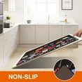 thumbnail image 6 of Kitchen Rugs Sets of 2 Floral, Waterproof Kitchen Mats Cushioned Anti Fatigue, Farmhouse Kitchen Mat Rug Non Slip Washable, Floor Comfort Mats Kitchen Home, 18'''' x 48''''+18'''' x 30'''', Black, 6 of 6