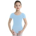 thumbnail image 2 of Nyeemya Combinaison de Danse Ballet une Pièce pour Filles, Manches Courtes Classiques, Bleu 4, 2 of 6