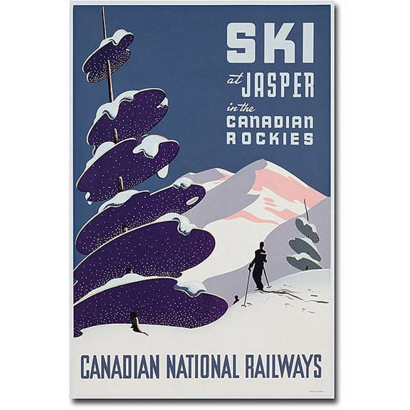 Trademark Art "Canadian Ski Resort Jasper" Canvas Wall Art