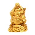 thumbnail image 3 of GUOOL Laughing Buddha Statue Resin Figurine Bookshelf Table Centerpiece Money Frog Golden, 3 of 9