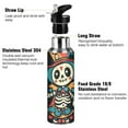 thumbnail image 3 of Cute Clown Skeleton Mardi-gras Halloween Sports Bottle with Straw Stainless Steel Water Jug Portable Thermal Cup Leak-proof 600ML, 3 of 9