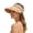 Khaki, variant on Ticikt Slim-Face Sun Visor Hat, Foldable Straw Wide Brim Roll-Up Cap,Beige