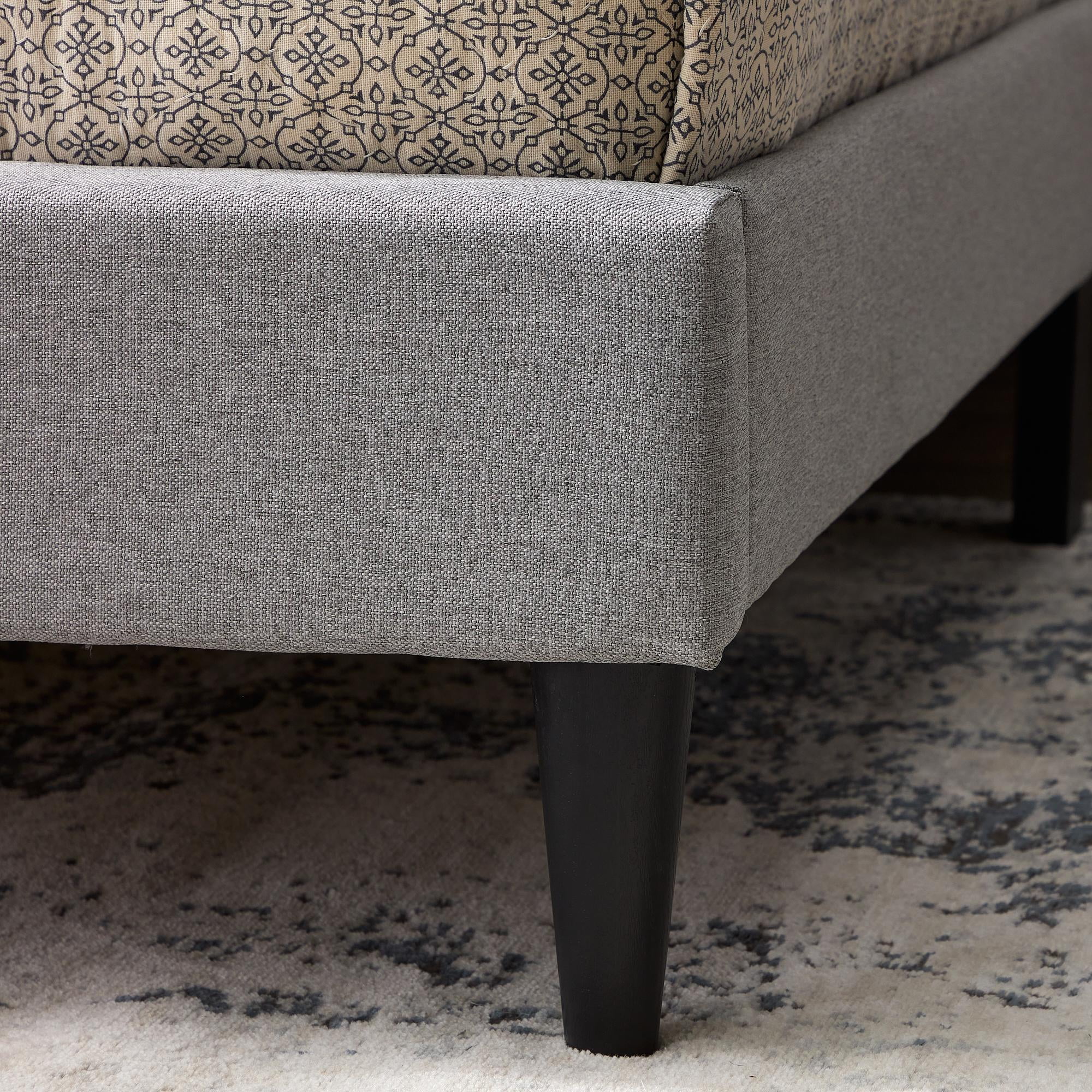 Rest Haven Astoria Wingback Tufted Upholstered Bed, Full, Gray
