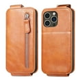 thumbnail image 2 of ELEHOLD for iPhone 14 Pro Max Case PU Leather Flip Wallet Purse with Zipper Pocket Card Holders Kickstand Magnetic Clasp Lightweight Shockproof Business Wallet Cover for Men Women,brown, 2 of 7