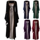 thumbnail image 4 of Vestido de fiesta de la Edad Media con mangas acampanadas y cuello redondo de terciopelo dorado para mujer Fridja nbo2769, 4 of 4