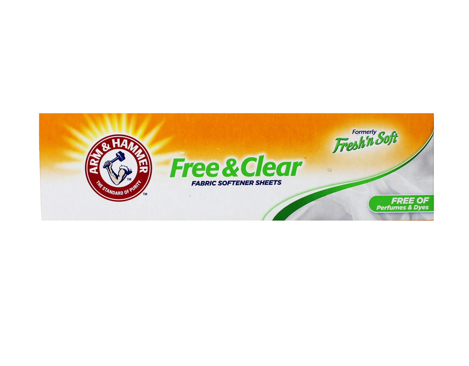 Arm & Hammer Fabric Softener Dryer Sheets, Free of Perfumes & Dyes , Fresh'n Soft , 100 Count - 6 Pack