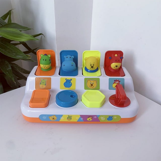 Pop-up Activity Toy for Babies and Toddlers Color Sorting Animal Push & Pop Up Toy with Music Animal Sound