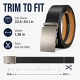 thumbnail image 5 of TRISJEM Men's Genuine Cowhide Leather Ratchet Belt with Automatic Buckle, 1.38" No-Hole Adjustable Big and Tall Dress Belt for Jeans, Chinos and Business Casual Wear, Black or Brown, Waist 33"-53", 5 of 8