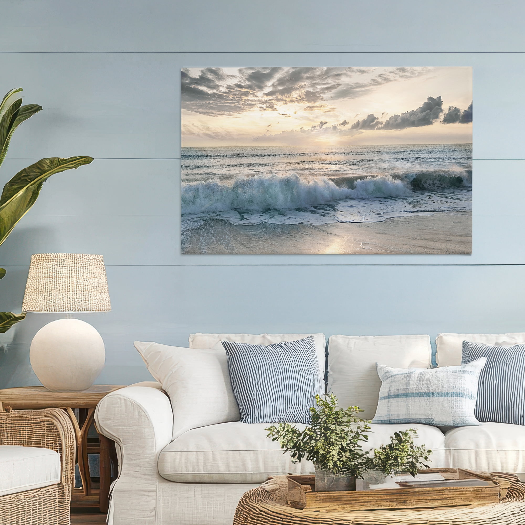 Stupell Industries Sunset Foam Along Shoreline Canvas Wall Art, design by Mike Calascibetta