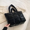 thumbnail image 4 of Large Capacity Puffy Handbag Casual Quilted Tote Bag Shoulder Bag Women, 4 of 5