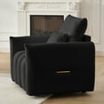 thumbnail image 6 of Miekor Furniture 35 "Teddy fabric sofa, modern lounge chair, upholstered with a pillow, apartment, office, living room and bedroom biack No.9422, 6 of 8