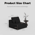 thumbnail image 7 of Homy Casa Modular Single Sofa Seat, Mix & Match Armless Lounge for Living Room, Apartment, Black, 7 of 7