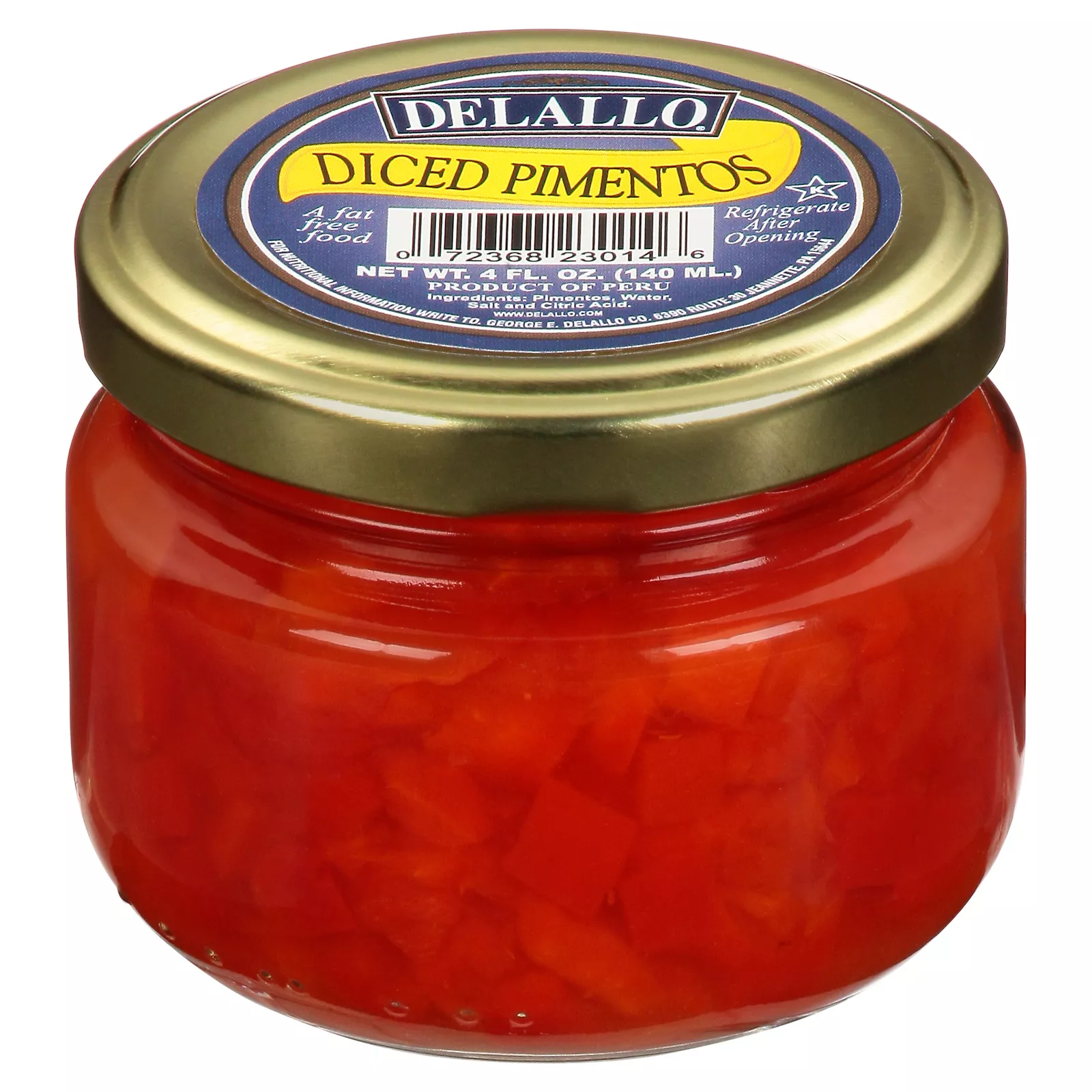 (Pack of 24), Delallo Diced Pimentos, 4 fl oz