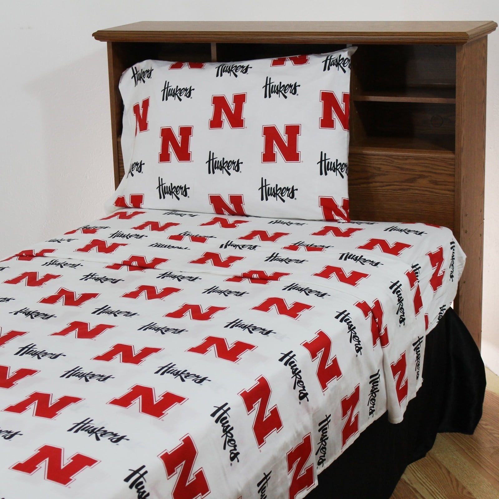 Nebraska Cornhuskers 100% Cotton Bed Sheet Set Red Twin 299 and Below, 300 - 499