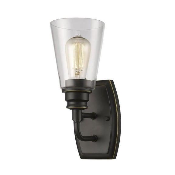 1 Light Wall Sconce in Utilitarian Style 4.75 inches Wide By 11.38 inches High-Olde Bronze Finish Bailey Street Home 372-Bel-1809612