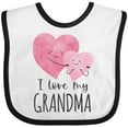thumbnail image 3 of Inktastic I Love My Grandma Two Hugging Hearts Boys or Girls Baby Bib, 3 of 4