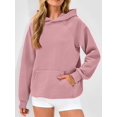 thumbnail image 4 of Womens Oversized Hoodies Waffle Sweatshirts Fall Fashion Pullover Sweaters Winter Clothes Pink M, 4 of 9