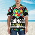 thumbnail image 2 of Fotbe I Love With Autism Camisa Hawaiana para Hombre Unisex – Camisa Casual de Verano con Botones de Manga Corta de Algodón y Lino,Medium, 2 of 7