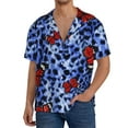 thumbnail image 3 of Easygdp Abstract Colorful Butterflies Men's Casual Short-sleeved Shirt with Pocket and Button Suitable for Beach Vacation Leisure - X-Large, 3 of 7