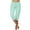 A-Mint Green, variant on Women's Capris Pants knitted Tight Elastic Waist Drawstring Sports with Pockets Lady Trousers