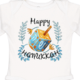 thumbnail image 4 of Inktastic Happy Hanukkah Dreidel and Laurels Boys or Girls Long Sleeve Baby Bodysuit, 4 of 5