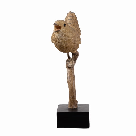 Sing Bird On Branch Lifelike Resin Bird Home Tabletop Decor