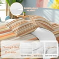 thumbnail image 2 of Orange Stripe Bedding Duvet Cover Set King Size 4 Pieces Yellow Gradient Geometric Abstract Bedding Set with Zipper Closure, 1 Comforter Cover 92x106 Inches 1 Flat Sheet & 2 Pillow Cases, 2 of 7