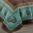 thumbnail image 4 of Sapphire Home Western Design Collection 3 Piece Turquoise Brown Quilt Bedspread Set, Queen, 4 of 6