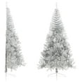 thumbnail image 1 of vidaXL Artificial Half Christmas Tree with Stand Silver 240 cm PET, 1 of 5