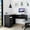 Black, variant on Black Wengue Look - Retractable Keyboard Shelf - Wall or Corner Fit - Sturdy Desk Build